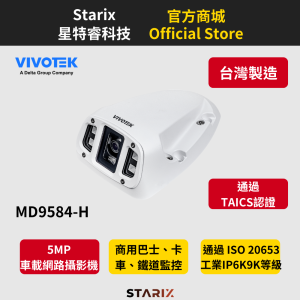 VIVOTEK MD9584-H、IP6K9K 攝影機、ISO 20653、AI 車載攝影機、TAICS CNS16120、一級資安認證攝影機、智慧交通監控